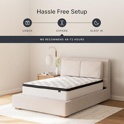 Ashley Chime King Mattress Hybrid 12 Inch Firm Memory Foam for Pressure Relief, Mattress In a Box with Cooling Gel, Fiberglass Free