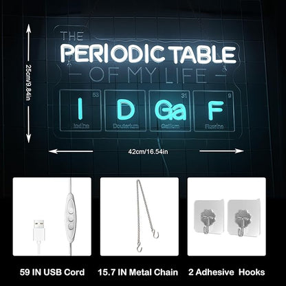 The Periodic Table of My Life Neon Sign, Dimmable Science-Themed Neon Light for Bedroom, Dorm, Geek Gifts