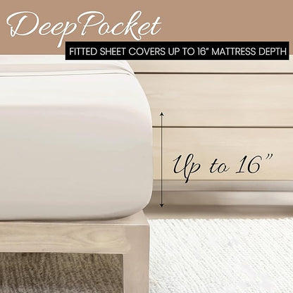 Linen Market Double-Brushed Microfiber Twin Sheet Set 3 Piece – Oeko-TEX Certified Ultra Soft & Wrinkle-Free - 16" Deep Pocket Sheets - Easy Care Twin Size - Ivory
