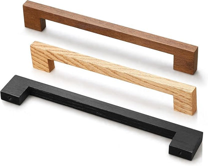 Black Square 5 in 2 pcs Wooden Drawer Pulls Handle pulls for cabinets Kitchen Cabinet Drawer pulls Cabinet Door Pull
