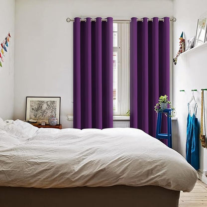 BGment Blackout Curtains - Grommet Thermal Insulated Room Darkening Bedroom and Living Room Curtain, Set of 2 Panels (52 x 95 Inch, Royal Purple)
