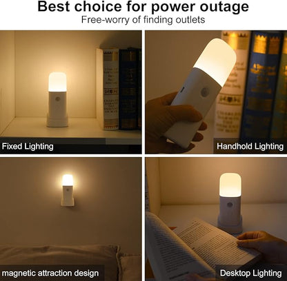 YELKO Rechargeable Motion Sensor Night Light, Battery Operated nightlights, Dimmable Motion Sensor Light Indoor, Cordless Motion Activated Night Lights for Adults, Hallway (Cool White 4Pack)