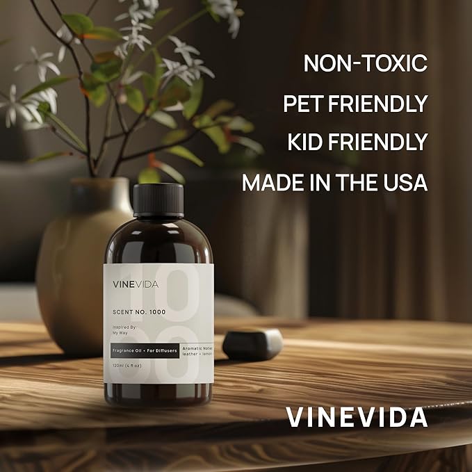 VINEVIDA [128 Fl Oz] Cocoa Butter Fragrance Oil for Cold Air Diffusers, Essential Oils for Diffuser Oil Refill & Air Freshener Room Spray
