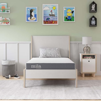 Modway Mila 6” Twin Mattress - Firm 6 Inch Twin Mattress - 10-Year Warranty ,White