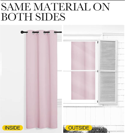 NICETOWN Baby Pink Blackout Curtains 102 inches Length for Living Room, 2 Panels, 55" Wide, Thermal Insulated Long Drapes for Large Window