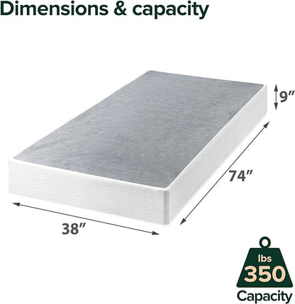 ZINUS 9 Inch Twin Metal Smart Box Spring with Quick Assembly, Mattress Foundation, Strong Metal Frame, Easy Assembly