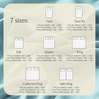 LuxClub 4 PC Queen Sheet Set, Deep Pockets Wrinkle Free Cooling Bed Sheets Hotel Bedding for Women, Men, Kids & Teens, Includes 1 Fitted Sheet, 1 Flat Sheet and 2 Pillowcases - Silky Soft Aqua