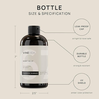 VINEVIDA [16 Fl Oz] Spa Retreat Fragrance Oil for Cold Air Diffusers - Essential Oils for Diffuser Oil Refill & Air Freshener Room Spray
