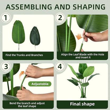 Bird of Paradise Plant Artificial 5ft,Faux Plants Indoor Tall with 10 Trunks - The Perfect Indoor Silk Floor Plant for Home Decor in Living Room, Office, and Bedroom (5FT Bird of Paradise)