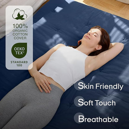ZonLi Japanese Floor Futon Mattress Full Size 75"x 54", 100% Cotton Cover 2.5'' Thicken Tatami Mattress, Foldable Sleeping Pad, Portable Dormitory Tatami Mat, Roll Up Floor Lounger Bed for Adult