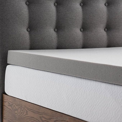 Lucid 3 Inch Ventilated Bamboo Charcoal Memory Foam Mattress Topper, CertiPUR-US Certified, Moisture and Odor Control-Twin