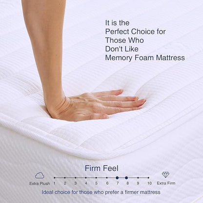 Sunrising Bedding 8 inch Twin Natural Latex Mattress, Individually Encased Pocket Coil, Firm, Supportive, Naturally Cooling, Organic Mattress, 120-Night Free Trial, 20-Year Warranty