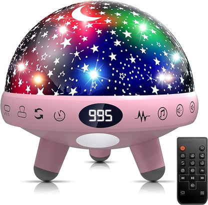 YACHANCE Baby Night Light Star Projector Night Light projector for Kids Room with Sound Machine White Noise Machine for Sleeping Soother Nursery Lamp 9 Natural Sounds 20 Lullabies Remote Control Timer