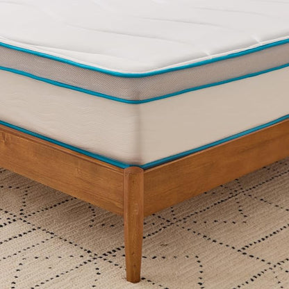 Linenspa 12 Inch Memory Foam and Spring Hybrid Mattress - Medium Plush Feel - Bed in a Box - Pressure Relief and Adaptive Support - Breathable - Cooling - Primary Bedroom - King Size