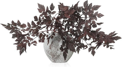 Lyrow 3 Pack Artificial Cimicifuga Plant Leaf Spray Faux Plum Cimicifuga Ramosa Leaf Branch Faux Fall Spray Silk Plants for Home Vase Wedding Garden Farmhouse Table Mantel Decor (18 Inches)