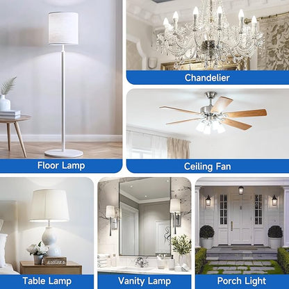 SHINESTAR E12 LED Candelabra Light Bulbs 40 Watt Equivalent, 5000K Daylight White 550 Lumen Chandelier Bulb, 6W B11 Candle Small Base Ceiling Fan Light Bulbs, Non-Dimmable, Pack of 3