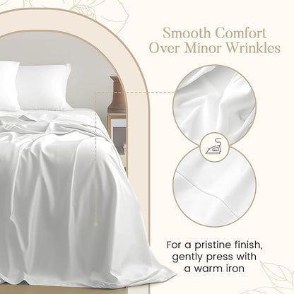 100% Egyptian Cotton Twin Sheets Set, 800TC Sateen Weave 3 PC Twin Bed Sheets, Fully Elasticated Sheet & Pillowcase Sets, Soft & Comfy No lint Machine Washable Fade Resistant- Seafoam