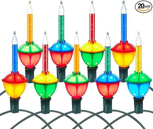 Christmas Bubble String Lights - 20.5 FT Christmas String Lights with 20 Counts Christmas Lights Bulb, Traditional Bubble Decorative Lights for Holiday Christmas Celebrations Lighting, Multicolor