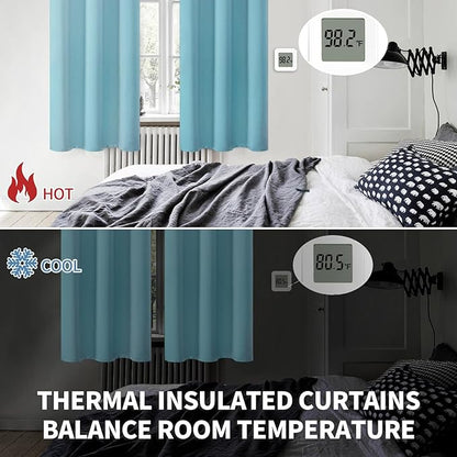 BGment Blackout Curtains - Grommet Thermal Insulated Room Darkening Bedroom and Living Room Curtains, Set of 2 Panels (42 x 63 Inch, Aqua)