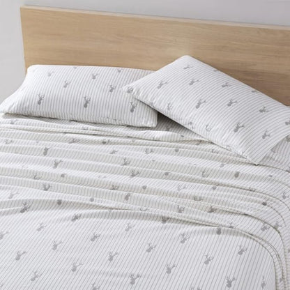 Eddie Bauer - Full Sheets, Cotton Flannel Bedding Set, Brushed For Extra Softness, Cozy Home Decor (Deer Lodge, Full)