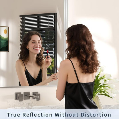 30×36 Silver Bathroom Vanity Mirror - Rectangle Mirror for Over Sink with Tempered Glass & Rounded Corners for Entryway, Restroom, Bedroom Horizontal/Vertical Wall-Mounted, Farmhouse Modern