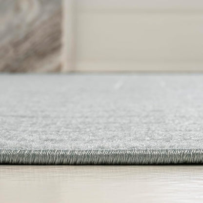 Eyely NCS101F-3 Odense High-Low Minimalist Angle Geometric Light Blue/Cream 3 ft. x 5 ft. Indoor/Outdoor Area Rug, for Home, Backyard, Patio, Porch, Bedroom, Kitchen, Living Room