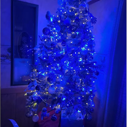 170Ft 500LED Blue Christmas Lights Plug in,Waterproof Christmas Tree Lights,8 Modes String Lights Indoor Outdoor for Halloween Tree Party Bedroom Garden Decor