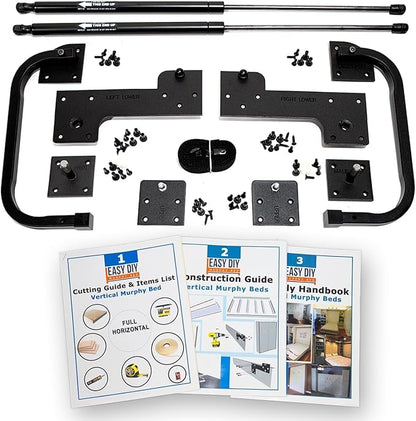 Full Size DIY Murphy Bed Hardware Kit – Horizontal Wall Bed for Space-Saving - Budget-Friendly DIY Setup -Made in USA -Hide Away Design with Full Murphy Bed Hardware - Bed Lift Mechanism - Pull Down