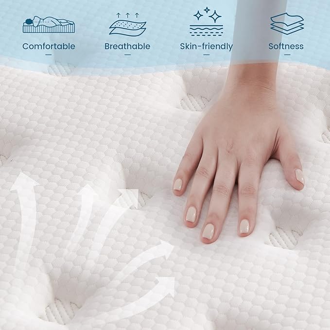Full Size Mattress, 12 Inch Memory Foam Hybrid Mattress in a Box with Pocket Springs for Motion Isolation Pressure Relief, 100 Nights Trial, CertiPUR-US
