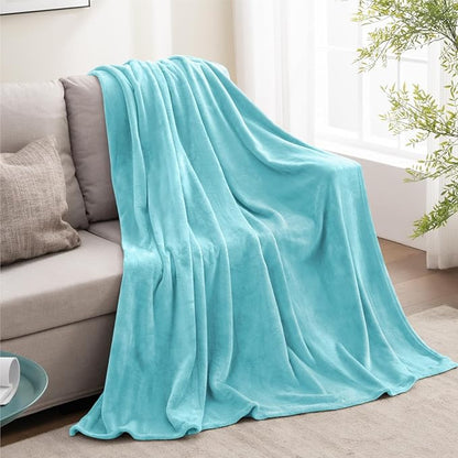 BEDELITE Fleece Blanket Twin Size Light Blue Throw Blankets for Couch & Bed, Luxury Plush Cozy Fuzzy Blanket 60x80 inches, Super Soft Warm Lightweight Throw Blanket for Travel Camping