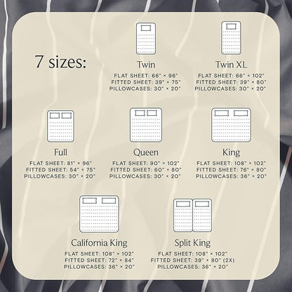 LuxClub 4 PC King Size Sheet Set Bed Sheets, Breathable Luxury Deep Pockets Wrinkle Free Cooling Sheets Machine Washable Hotel Bedding (King, Striped Light Grey)