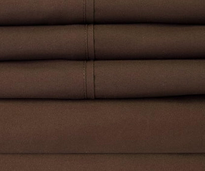 Twin Size Bed Sheets - 4 Piece 1500 Supreme Collection Fine Brushed Microfiber Deep Pocket Twin Sheet Set Bedding - 1 EXTRA PILLOW CASES, GREAT VALUE, Twin, Brown