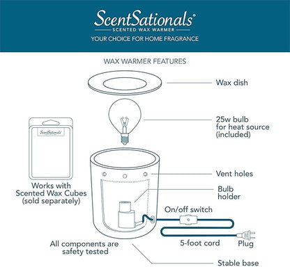 Scentsationals Wax Melt Warmer for Scented Wax Melts - Day of The Dead Collection Vistoso - Candle Melter for Fragrance Cubes and Tarts