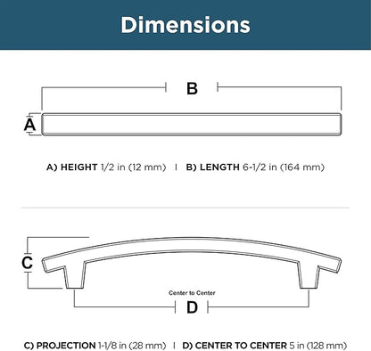 Franklin Brass (10-Pack) – Brushed Nickel Cabinet Handles, 5-1/16 Inch Hole Center, Pulls for Drawers, Kitchen Cabinet Door, Dressers | Pierce