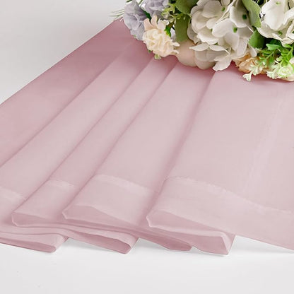 Chyhomenyc Blush Pink Sheer Curtains 84 Inches Long 2 Panels Set - Light Filtering Pink Curtains for Living Room, Soft Rod Pocket Bedroom Window Drapes, 42Wx84L inch, 2PCS