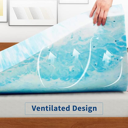 IULULU Mattress Topper, 4 Inch Gel Memory Foam Mattress Topper, Full, CertiPUR-US Certified