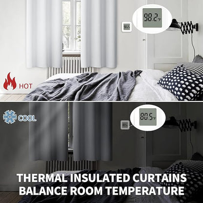 BGment Room Darkening Curtains for Bedroom - Grommet Thermal Insulated Window Treatments Light Blocking Curtains for Living Room, Each 46 x 84 Inch, Greyish White