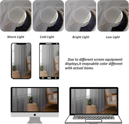 Chyhomenyc Sheer Grey Curtains 84 inches Long 2 Panels Set, Lightweight Solid Elegant Window Curtain Panels/Drapes/Treatment for Bedroom Living Room (42 X 84 Inches, Charcoal Grey)