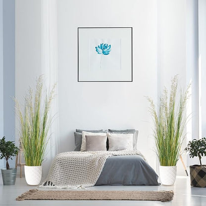 Artificial Plant, 47in Tall, 2pk Grass, Faux House Plant in Pot, Indoor Decorative Flowers & Plants, Housewarming Gift
