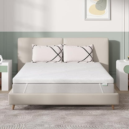 Novilla 4 Inch Twin Mattress Topper, Medium Firm Gel Memory Foam Mattress Topper for Back Pain Pressure Relieving, Motion Isolation & Airflow Design, CertiPUR-US Certified