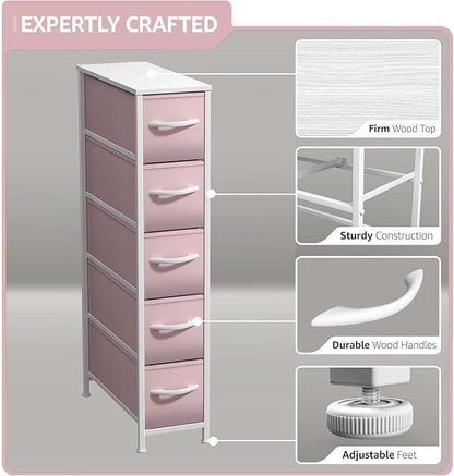 Sorbus Kids Dresser with 5 Drawers - Storage Unit Organizer Chest for Clothes - Bedroom, Kids Room, Nursery, & Closet