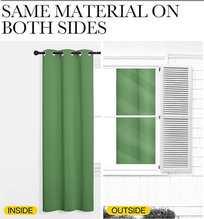 NICETOWN Froest Green Blackout Curtains 90 inches Length for Living Room, 2 Panels, 42" Wide, Thermal Insulated Long Drapes for Large Window