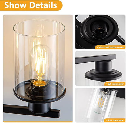 Black Bathroom Vanity Light Fixture 5-Light Vanity Lights for Bathroom Lighting Wall Sconce Lamp