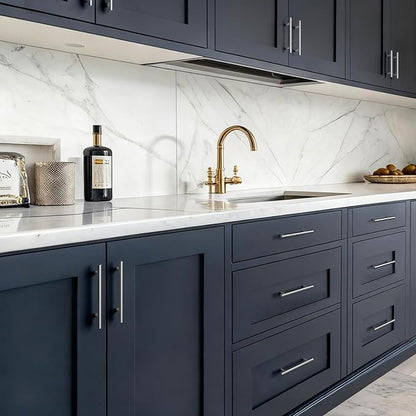 homdiy 15 Pack Kitchen Cabinet Handles Brushed Nickel Pulls for Cabinets - HD201SN Contemporary Cabinet Handle Pull Cabinet Door Handle Straight Bar Pull Stainless Steel, 10in Hole Centers