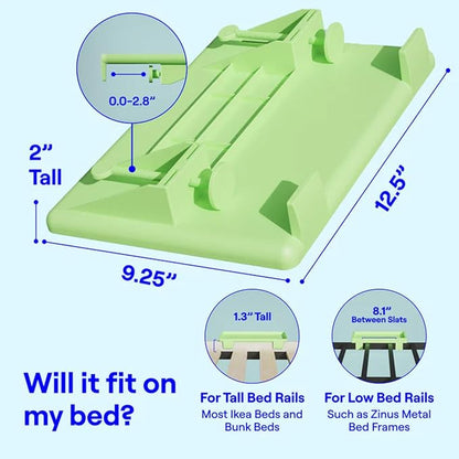 BedShelfie Bedside Shelf for Dorm Room Bunk Bed & Top Bunk, College Dorm Room Essentials, Bedside Caddy, Clip on Floating Desk Tray, Bed Side Table Storage, Loft Nightstand Decor - Cable Catch, Black