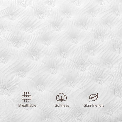 Twin Mattress, 12 Inch Hybrid Mattresses Eurotop with Gel Memory Foam,Motion Isolation Individually Wrapped Pocket Coils Breathable Comfort Soft Pressure Relief 100 Night Trial
