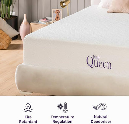 NapQueen Twin Mattress, 10 Inch Elizabeth Cooling Gel Memory Foam Mattress, Twin Bed Mattress in a Box, CertiPUR-US Certified, Medium Firm, Breathable Soft Fabric Cover