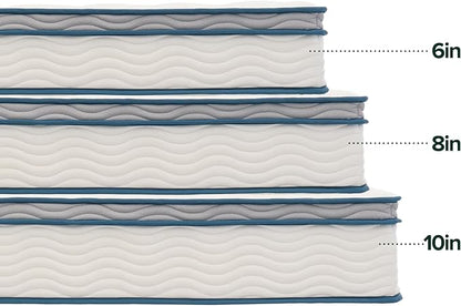 ZINUS 10 Inch Spring Sensation Hybrid Mattress [New Version], Twin, Fiberglass Free, Medium Firmness, Durable Support, Certified Safe Foams & Fabric, Mattress in A Box