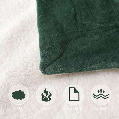 NANPIPER Baby Sherpa Blanket,Warm Toddler Throw Blanket,Soft Newborn Fleece Blanket for Winter (Olive Green,30x40 inches)