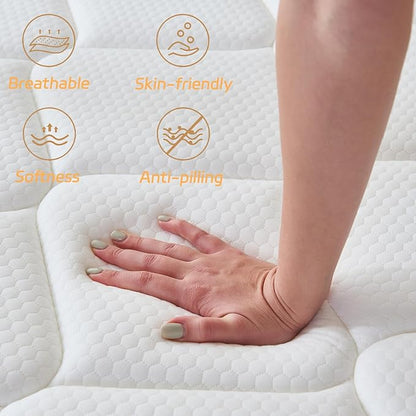 Queen Mattress, 12 Inch Queen Size Mattress in a Box, Memory Foam Hybrid Mattresses with Individual Pocket Spring for Motion Isolation & Silent Sleep, Pressure Relief, Medium Firm